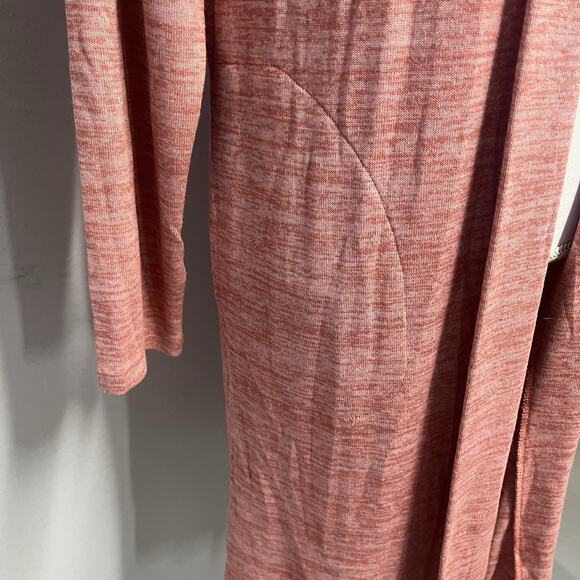 Lands' End Duster Long Cardigan Jacket size Medium 10-12 Coral Pink Rose Pockets - Picture 5 of 8